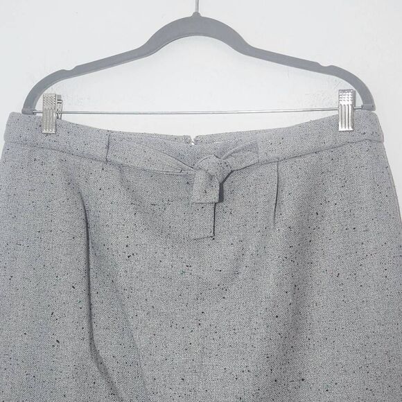Loft Gray Straight Mini Skirt Size 14 Loft Gray Speckled Mini Tie Front Skirt - Picture 3 of 8